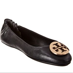 Tory Burch - Black Leather Minnie Flats